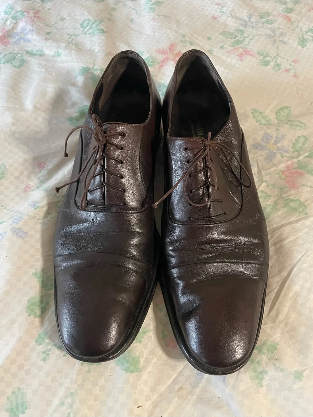 Bruno Magli Dark Brown Leather Cap-Toe Oxfords